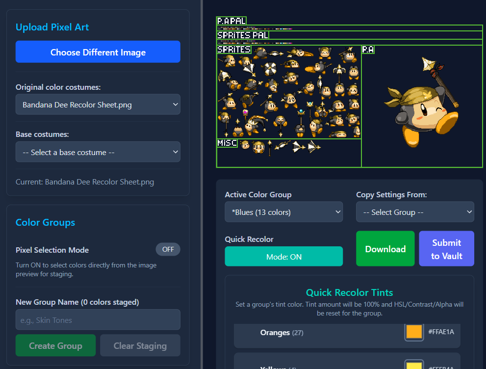 Pixel Art Recolor Tool Preview